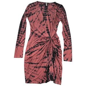 YFB Young Fabulous Broke Tie Dye Twist Front Long Sleeve Mini Dress XS